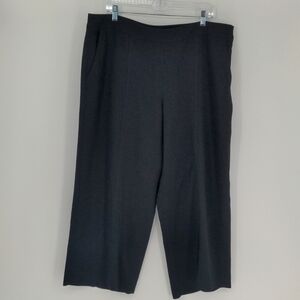 Hobbs London Wide Leg‎ Cropped Pant Size 14 Black Office Career Work Classic